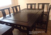 Bộ bàn ăn 6 ghế gỗ hương kiểu đời minh thanh Bộ bàn ăn 6 ghế gỗ hương kiểu minh thanh