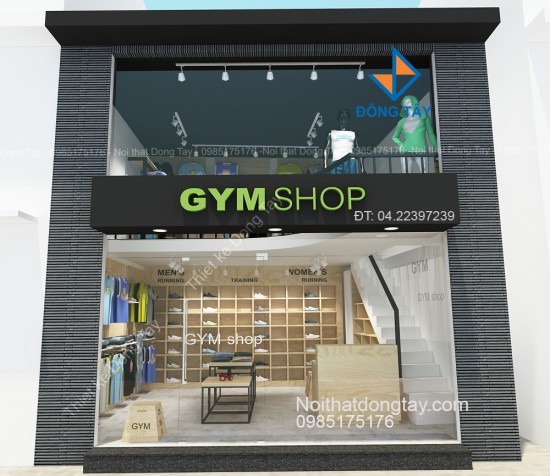 Mẫu cửa hàng thời trang gym shop