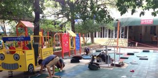 Sân chơi trẻ em bằng gạch cao su