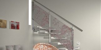 Cầu thang kính phong cách hiện đại Cầu thang kính phong cách hiện đại