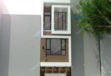 Thiết kế kiến trúc nội thất nhà ống Thiết kế mặt tiền kiến trúc nội thất nhà ống 3 tầng
